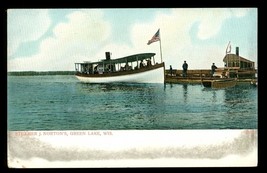Vintage UDB Ship Postcard Steamer J Norton Green Lake Wisconsin - £10.11 GBP