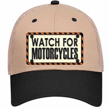 Watch For Motorcycle Novelty Khaki Mesh License Plate Hat - £23.17 GBP