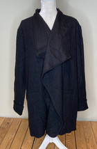 DKNY NWT $169 women’s open front wool jacket size XS black i1 - $66.83