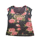 Guess Los Angeles small black floral short sleeve scoop neck tshirt - $10.00