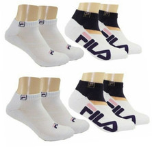 FILA 4 Pairs Women&#39;s Shoe Size 6-10 Sock Size 9-11 No Show Sock White Purple  - £11.86 GBP