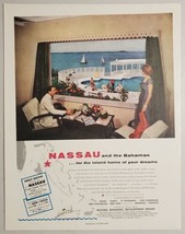 1956 Print Ad Nassau Bahamas Development Board Island Home Ocean Boats - £11.35 GBP