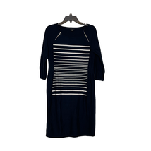 Ann Taylor Womens Sweater Dress Size Medium Navy Blue 3/4 Sleeve Wool Blend - $20.58