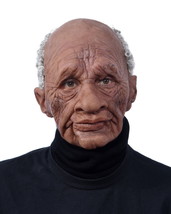 Old Man Mask Latex Halloween Realistic Full Cosplay Party Face Masks With Hair - $61.24