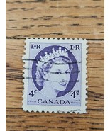 Canada Stamp Queen Elizabeth II 4c Used Wave Cancel 340 - $0.99