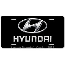 Hyundai Inspired Art on Black FLAT Aluminum Novelty Auto Car License Tag Plate - £14.13 GBP