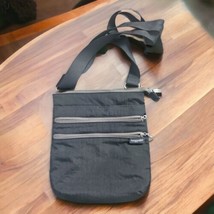Baggallini Comrade Crossbody 3 Zip Travel Shoulder Bag Charcoal Gray EUC - £17.81 GBP