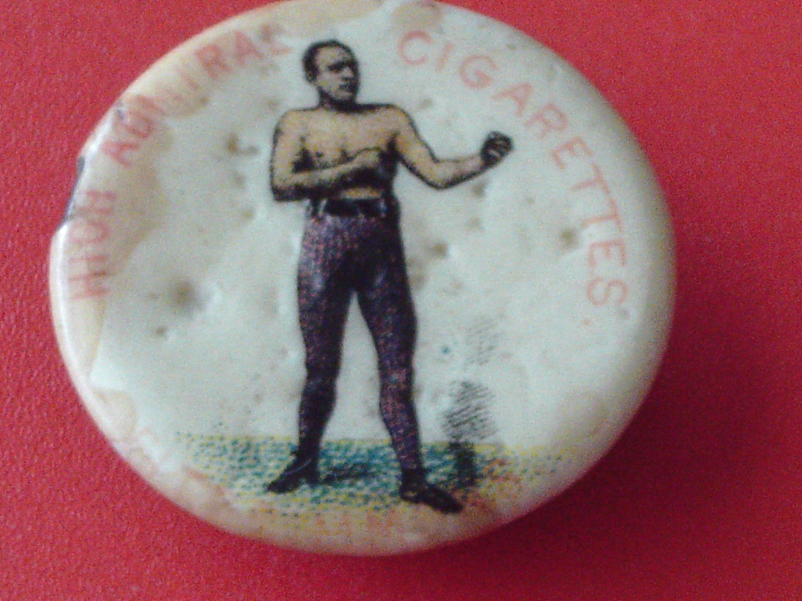 Primary image for RARE  1896   BOB  FITZSIMMONS   HIGH  ADMIRAL  CIGARETTES  BOXING  LAPEL  !!