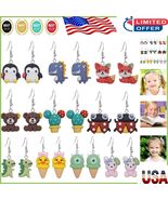 Colorful Statement Dangle Earrings Set: 10 Pairs of Lightweight Animal D... - $31.87 CAD