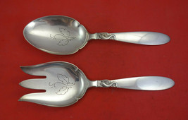 Dolphin by Frigast Sterling Silver Vegetable Serving Set 2pc w/ Pierced Leaves - £380.81 GBP