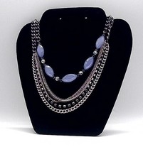 Simply Vera Wang blue stone gray chain necklace  - $11.88