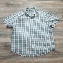 Izod Mens XL Short Sleeve Shirt Poplin Casual Relaxed Sport Green Brown Blue - £12.23 GBP