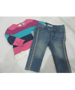 BABY GAP Girls Skinny Fit Embroidered Jeans &amp; Matching Sweater Top Sz 12... - £19.35 GBP