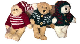 Chrisha Playful Plush Bears 1988 W/ Sweaters Lot Of 3 - $9.38