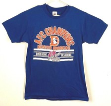 Vtg Denver Broncos 1986 AFC Champions Shirt-Blue-M-Super Bowl XXI-Footba... - £29.28 GBP