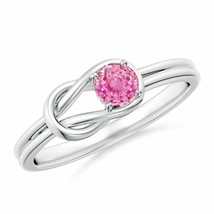 ANGARA Solitaire Pink Sapphire Infinity Knot Ring for Women in 14K Solid Gold - £458.64 GBP