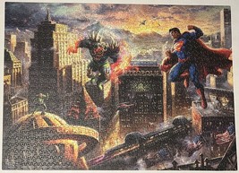 CEACO Thomas Kinkade Jigsaw Puzzle Superman DC Justice League 1000 Pieces - $12.95
