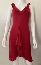 Armani Collezioni Red Dress Silk Sleeveless Cocktail Evening Gown sz 4 - $208.02