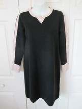 J. CREW Black &amp; Shell Pink Sweatshirt Knit Dress Pullover Long Sleeves 0... - $39.95