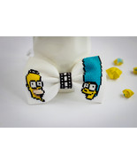 Embroidered Simpson Bow Tie, Cross Stitch Simpson Family Bow Tie, Simpso... - $26.00