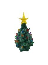 Mr. Christmas Ceramic Light Up Christmas Tree 7.25 in Battery Operated Green - £19.37 GBP