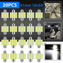 20Pcs 31MM Festoon DE3175 LED Map/Dome Interior Light Bulbs 6000K White ... - £15.97 GBP