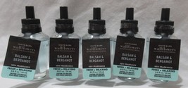 White Barn Bath &amp; Body Works Wallflower Refill Bulb Lot Set 5 Balsam &amp; Bergamot - £37.11 GBP