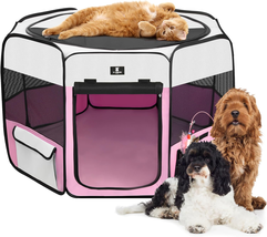 Dog Playpen Portable Pet Play Pens for Puppies, Cat, Rabbit, Chicks, Fol... - $50.85