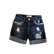 Chelsea Low Rise Girls Size 6 Distressed jean Denim Shorts Cuffed Patchwork - £7.11 GBP