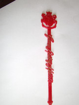 Gene Autry Hotels Swizzle Stick Drink Stirrer Red Plastic Gold trim Over letters - £6.84 GBP