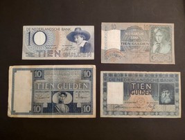 Netherlands gulden banknotes from the 1930s &amp; 1940s, from World War 2 - $115.00
