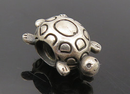 925 Sterling Silver - Vintage Shiny Petite Turtle Motif Slide Pendant - PT7546 - £23.12 GBP