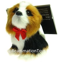 Christmas Shoppe Calico Terrier Canine Dog Figurine Faux Fur Ornament Brand New - £19.74 GBP