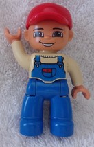 Lego Legoville Duplo Farmer Man In Blue Overalls &amp; Red Baseball Hat - £2.39 GBP