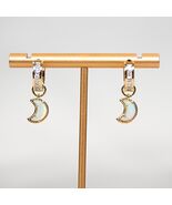 Kendra Scott CZ Hinge Oparex Opal Moon Drop Gold Earrings NWT - €63,28 EUR