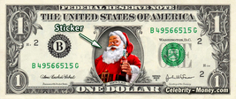 SANTA CLAUS Coca Cola - REAL Dollar Bill Cash Money Collectible Stocking... - $12.10 CAD
