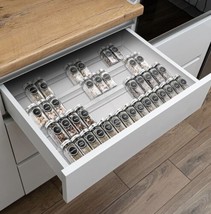 MIUKAA FOOD GRADE ACRYLIC SPICE RACK FOR DRAWER CUPBOARD - £27.55 GBP