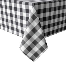 60 x 120 Inch Checkered Tablecloth Rectangle Stain Resistant Spillproof and Wash - £29.06 GBP