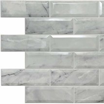 Dundee Deco PG7106 Off-White Faux Marble Bricks PVC 3D Wall Panel, 3.3 ft X 2 ft - £7.69 GBP+