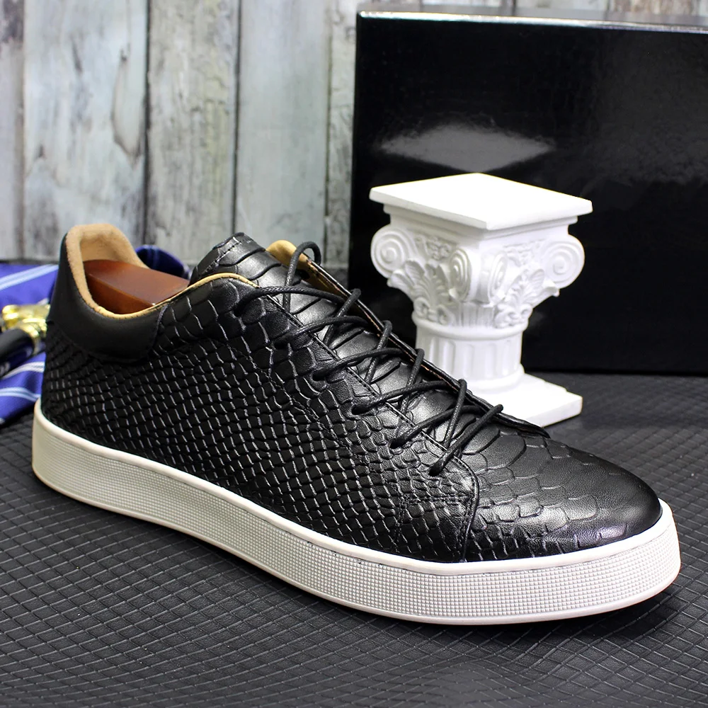 Man Causal Shoes Real  Leather Handmade Clic  Up Street Shopping Fashion  Patter - £218.32 GBP