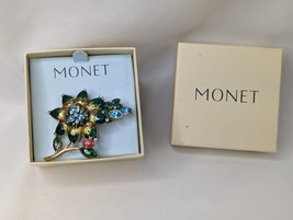 Monet Enamel Ladybug Flower Brooch Pin - $19.95