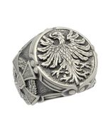 SOLID BACK German Eagle Sterling Silver 925 Men's Ring - $160.00