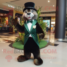 Olive Otter mascot costume character dressed with a Tuxedo and Keychains - $1,329.00