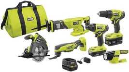 Ryobi P1819 18V One Lithium Ion Combo Kit (6 Tools) Includes A, And Bag. - £356.30 GBP