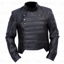 New Men&#39;s Handmade Military Style Black Real Cowhide Leather Biker Jacke... - $161.99+