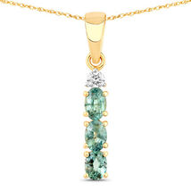 0.42 Carat Genuine Alexandrite and White Diamond 18K Yellow Gold Pendant - $1,200.00