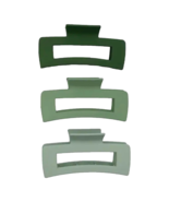 3pc Shark Hair Claw Clip Matte Green Large Rectangle 4.3&quot; Nonslip New Lo... - $20.62 CAD