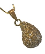 FAS Pear with Cubic Zirconia Gold Vermeil over Sterling Silver 925 Penda... - £30.54 GBP