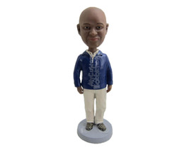 Custom Bobblehead Handsome Man Wearing A Jacket And Pants With Work Boot... - £70.74 GBP