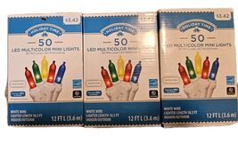 Holiday Time 50-Count Multicolor LED Mini Christmas Lights White Wire Lo... - $9.90